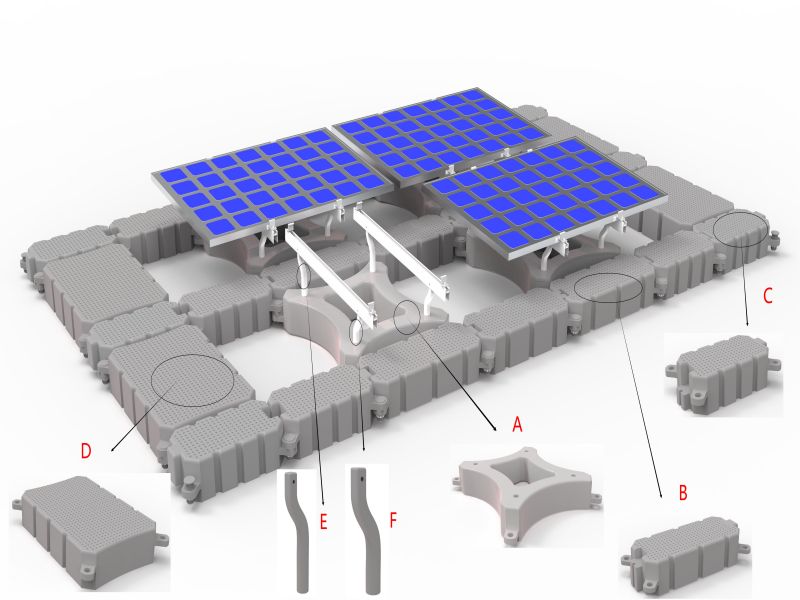 Sistema de montagem solar flutuante