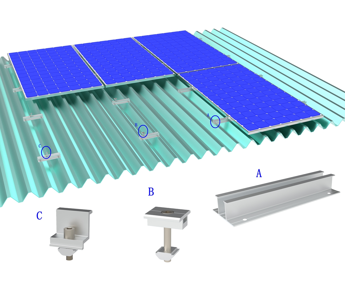 sistema de montagem solar de telhado sem trilhos