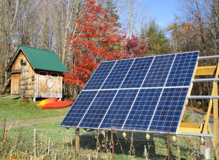 Painéis solares montados no solo